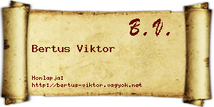Bertus Viktor névjegykártya
